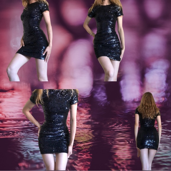 ✨Tory Burch Blue Sequin Mini Dress🌙 - Picture 4 of 4